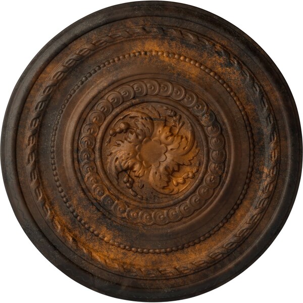 Ekena Millwork Pearl Ceiling Medallion (Fits Canopies up to 1 7/8"), Hand-Painted Rust, 26 1/4"OD x 1 1/2"P CM26PERUS - main